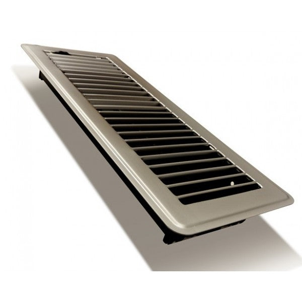 Satin Chrome Louvered Floor Vent 100x300mm