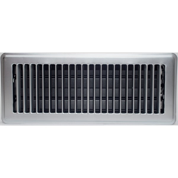 Satin Chrome Louvered Floor Vent 100x300mm