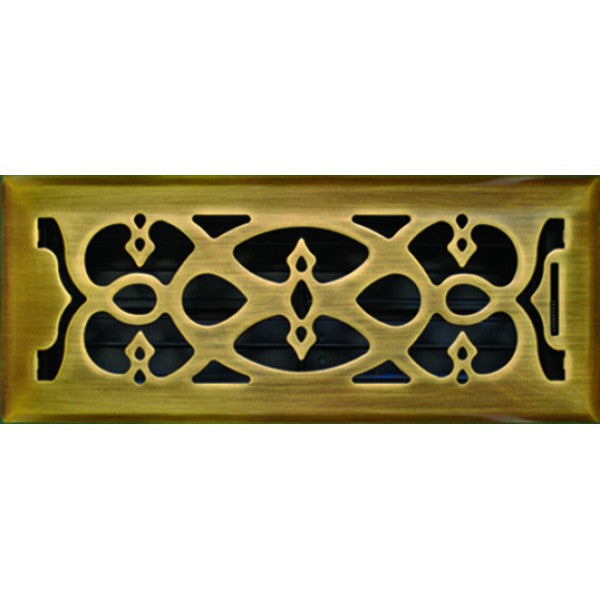 Antique Brass Metal Victorian Floor Vent 100x300mm