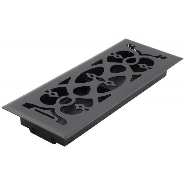 Matte Black Victorian Floor Vent 100x300mm