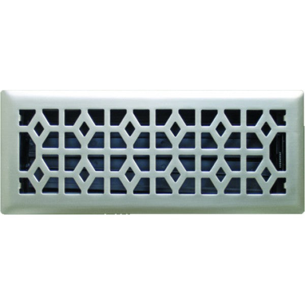 Brushed Nickel Marquis Ducted Heating Floor Vent 100x300mm