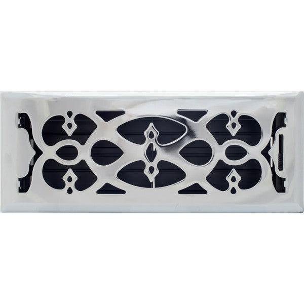 Chrome Victorian Floor Vent Register 100x300mm