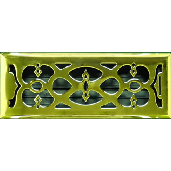 Polished Brass Victorian Floor Vent 100x300mm