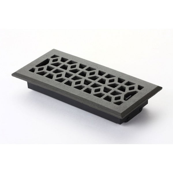 Pewter Cast Iron Marquis Ducted Heating Vent Register 100x300mm