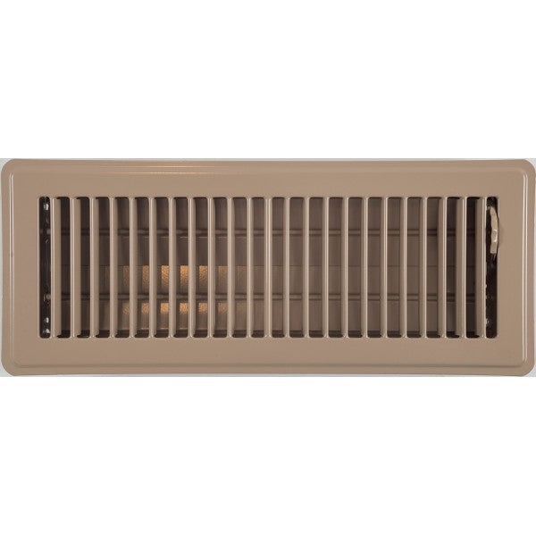 Beige Louvered Ducted Heating Floor Vent 100x300mm