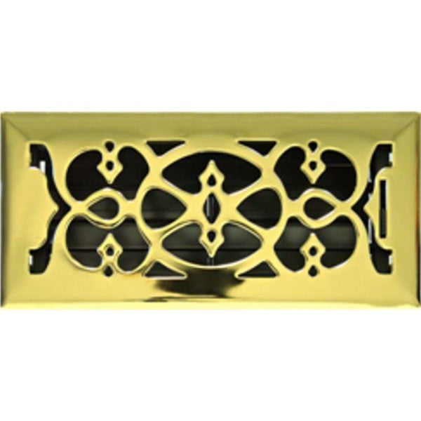 Polished Brass Victorian Floor Vent 150x350mm