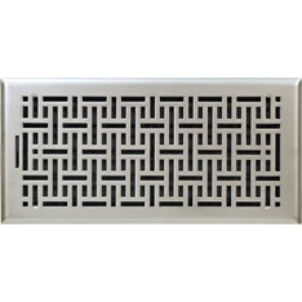 Satin Nickel Wicker Ducted Heating Floor Vent 150x350mm